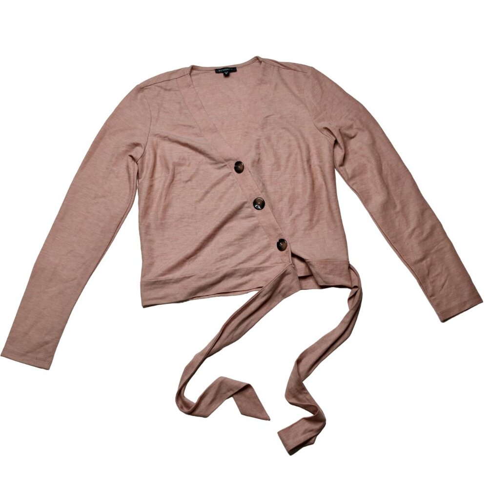 Dynamite Muted Pink Asymmetrical Buttoned Top, size Extra Small